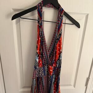 Halter w/open back romper